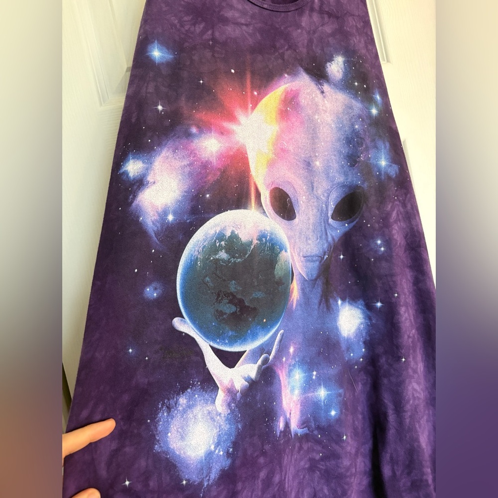 The Mountain/American Apparel Purple Tie Dye Alien Tunic Tank Dress - Large - Picture 2 of 8